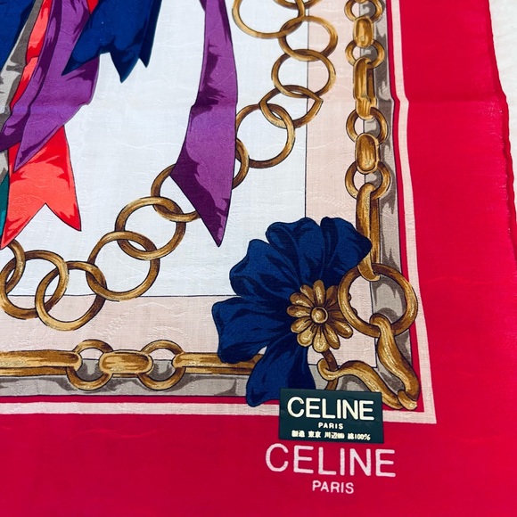 CELINE Paris Multicolor Square Bandana/Scarf NWOT - Picture 4 of 11